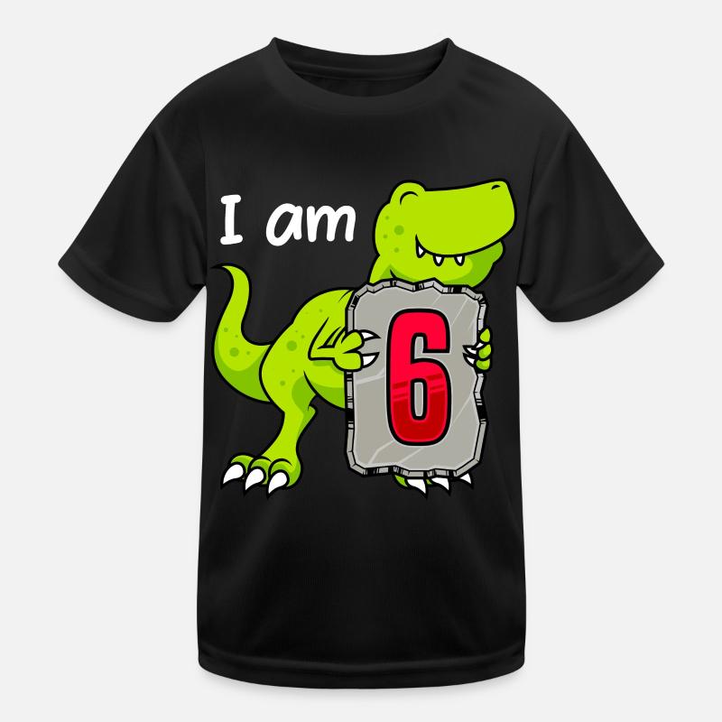6th birthday Dino Junge 6 years Kids Functional T-Shirt