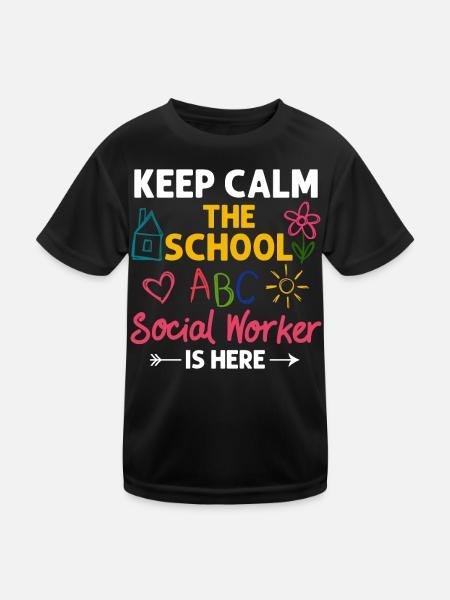 Milieu scolaire Travail social École Bureau du travail social Social - T-shirt sport Enfant - noir - Devant