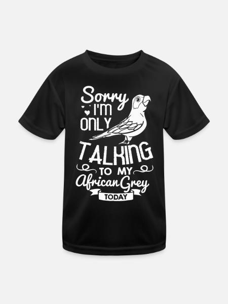 African grey parrot parrot bird Africa - Kids Functional T-Shirt - black - Front