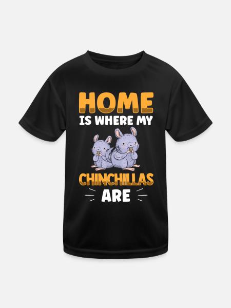 La maison est l’endroit où mon chinchilla est rongeur - T-shirt sport Enfant - noir - Devant