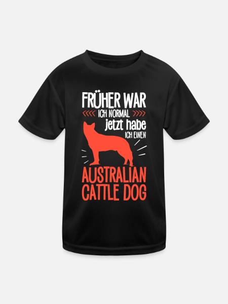 Australian Cattle Dog früher normal Treibhund - Kinder Funktions-T-Shirt - Schwarz - Vorne