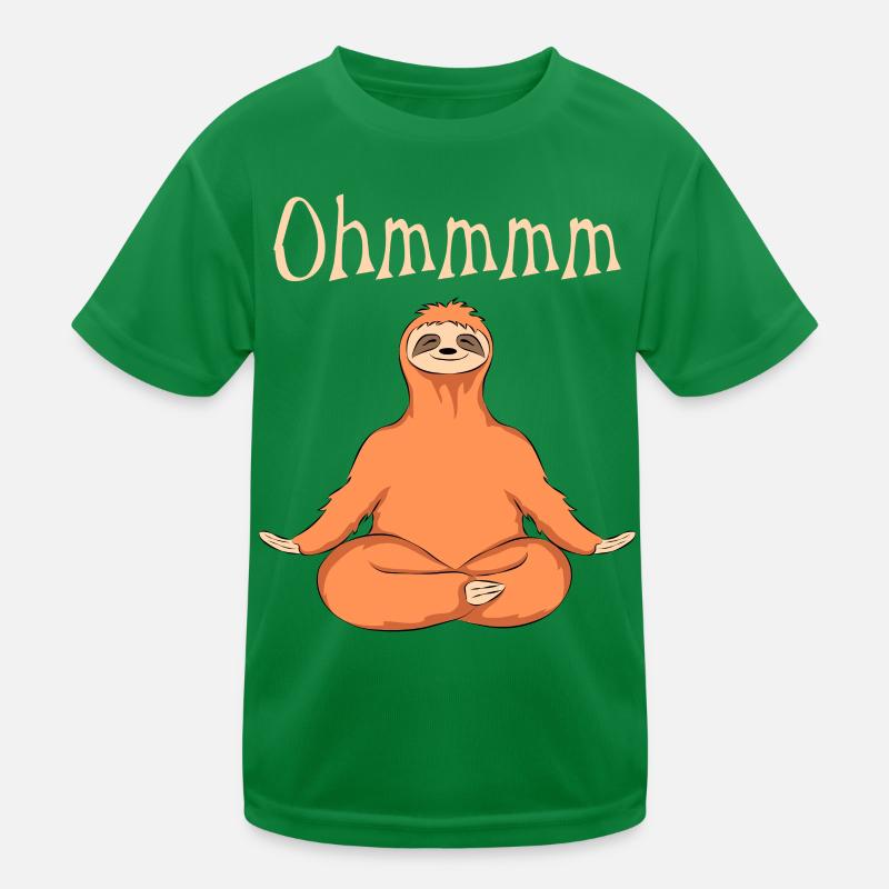 Funny Yoga Sloth Ohmmmm Kids Functional T-Shirt