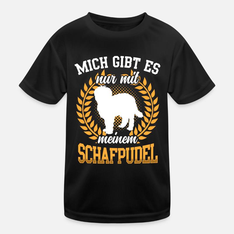 Mich gibt es nur mit Schafpudel Hütepudel Kinder Funktions-T-Shirt
