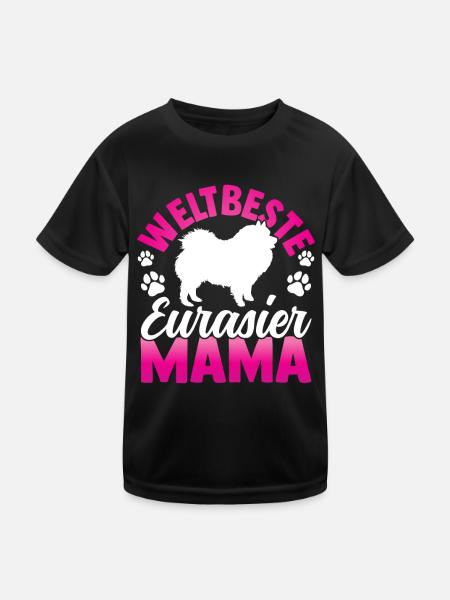 Beste Eurasier Mama Spitz Eurasian Dog - Kinder Funktions-T-Shirt - Schwarz - Vorne