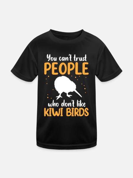 Kiwi Vogel nicht vertrauen Neuseeländischer Kiwi - Kinder Funktions-T-Shirt - Schwarz - Vorne