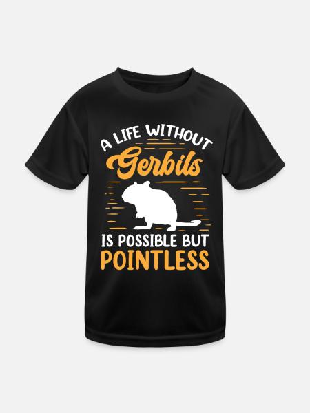 La vie sans rongeur gerbille Gerbille - T-shirt sport Enfant - noir - Devant