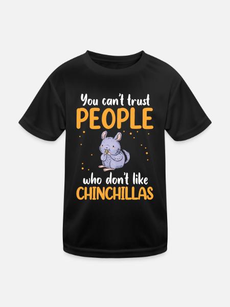 Les chinchillas ne font pas confiance aux poux laineux de rongeurs - T-shirt sport Enfant - noir - Devant