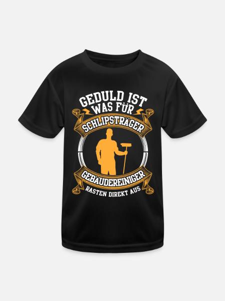 Gebäudereiniger rasten aus Fassadenreiniger - Kinder Funktions-T-Shirt - Schwarz - Vorne