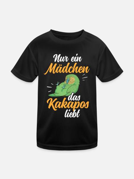 Kakapo nur ein Mädchen Papagei Kakapo - Kinder Funktions-T-Shirt - Schwarz - Vorne