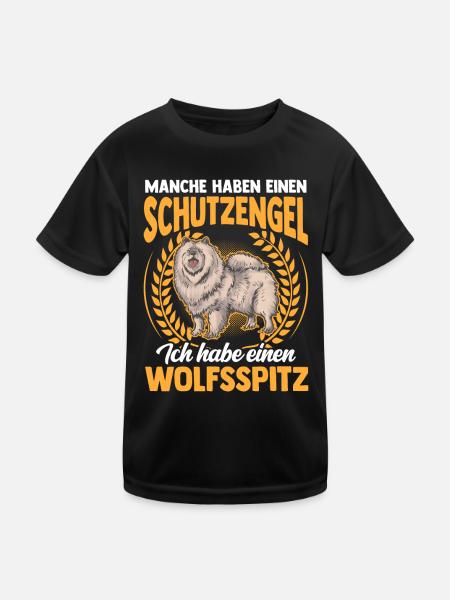 Ich habe einen Wolfsspitz Deutscher Keeshond - Kinder Funktions-T-Shirt - Schwarz - Vorne