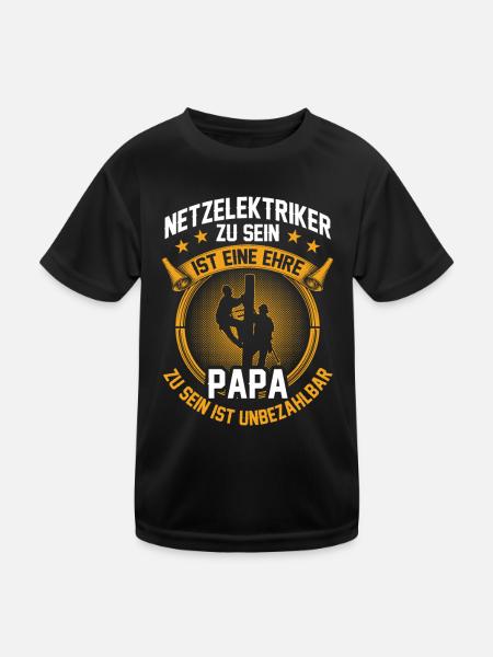 Netzelektriker zu sein ist eine Ehre - Kinder Funktions-T-Shirt - Schwarz - Vorne