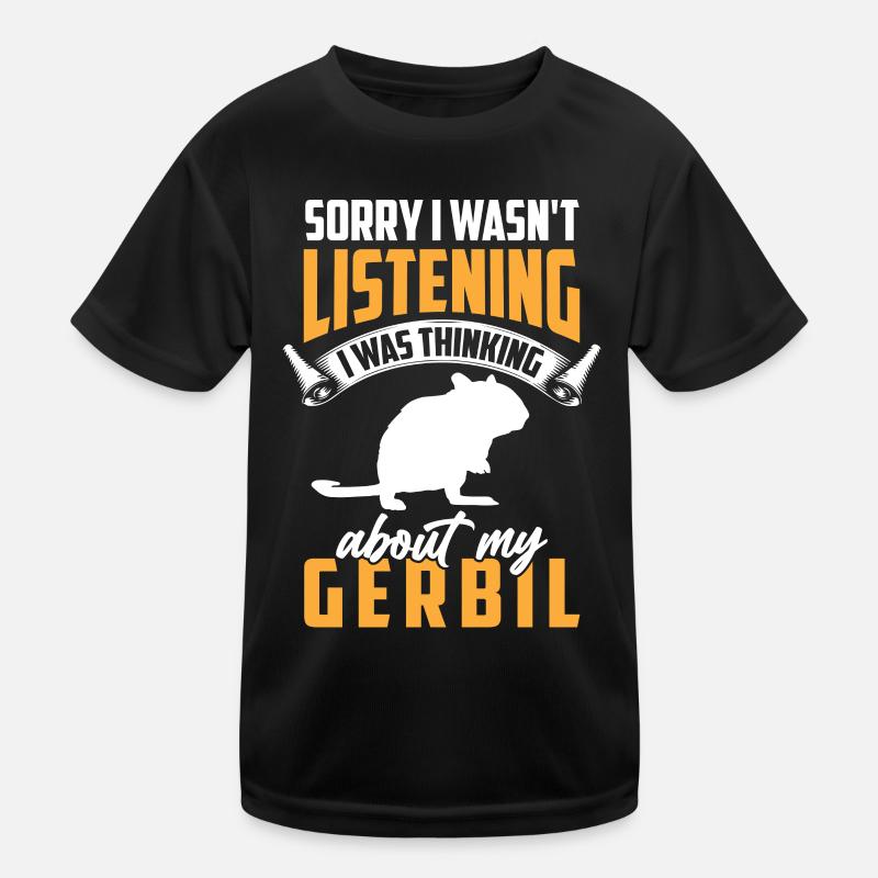 Pensée à mon rongeur gerbille Gerbille - T-shirt sport Enfant - noir
