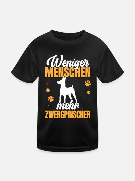 Mehr Zwergpinscher Rehpinscher Pinscher - Kinder Funktions-T-Shirt - Schwarz - Vorne