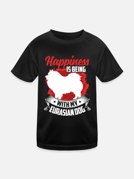 Eurasier macht glücklich Spitz Eurasian Dog - Kinder Funktions-T-Shirt - Schwarz - Vorne