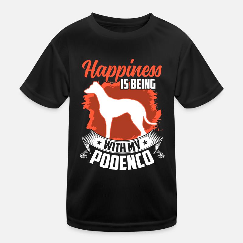 Podenco macht glücklich spanischer Windhund Kinder Funktions-T-Shirt
