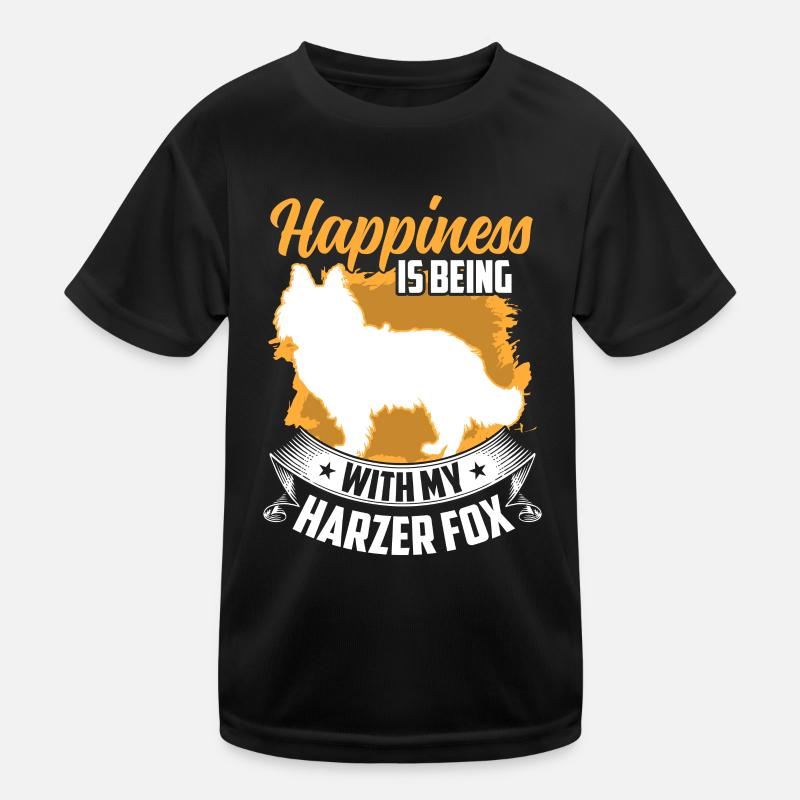 Harz fox makes you happy Herding fox - Kids Functional T-Shirt - black