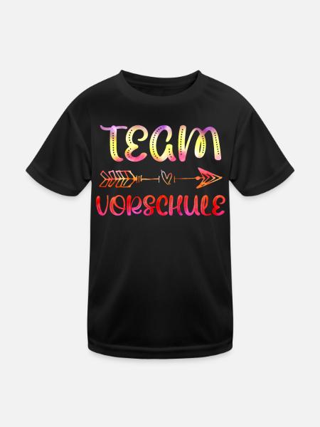 Vorschulkind Team Vorschule Einschulung - Kinder Funktions-T-Shirt - Schwarz - Vorne