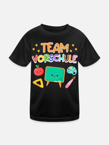 Vorschule Team Vorschüler Vorschulkinder - Kinder Funktions-T-Shirt - Schwarz - Vorne
