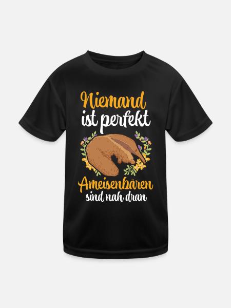 Ameisenbär ist nicht perfekt Ameisenfresser - Kinder Funktions-T-Shirt - Schwarz - Vorne
