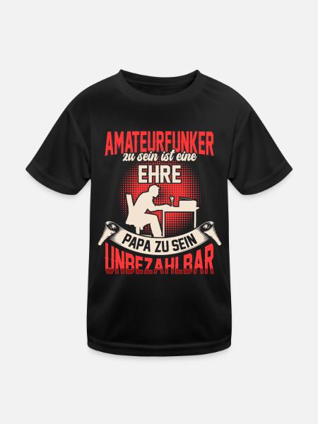 Amateurfunker sein ist eine Ehre Funkamateur - Kinder Funktions-T-Shirt - Schwarz - Vorne