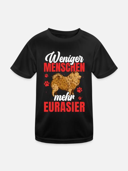 Mehr Eurasier Spitz Eurasian Dog - Kinder Funktions-T-Shirt - Schwarz - Vorne