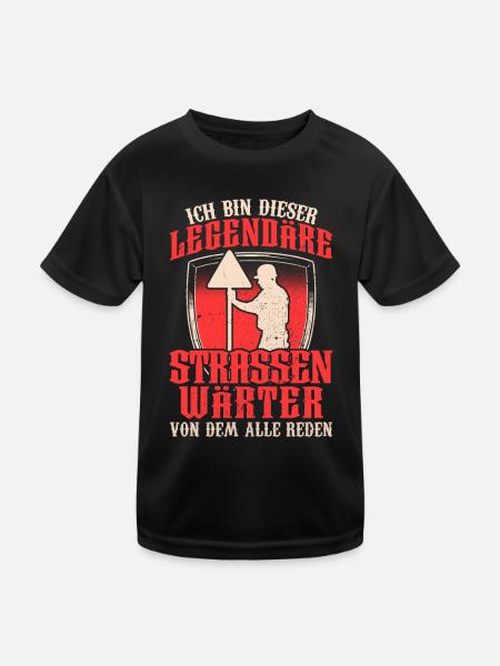 Legendärer Straßenwärter Straßenbauer - Kinder Funktions-T-Shirt - Schwarz - Vorne