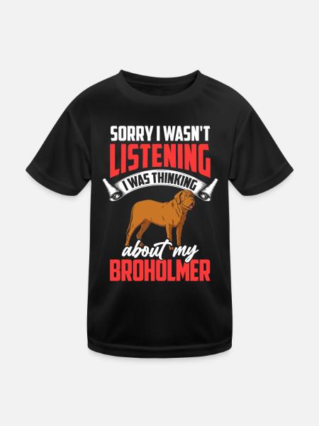 Thinking of my Broholmer Great Dane - Kids Functional T-Shirt - black - Front