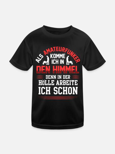 Amateurfunker arbeiten in der Hölle Funkamateur - Kinder Funktions-T-Shirt - Schwarz - Vorne