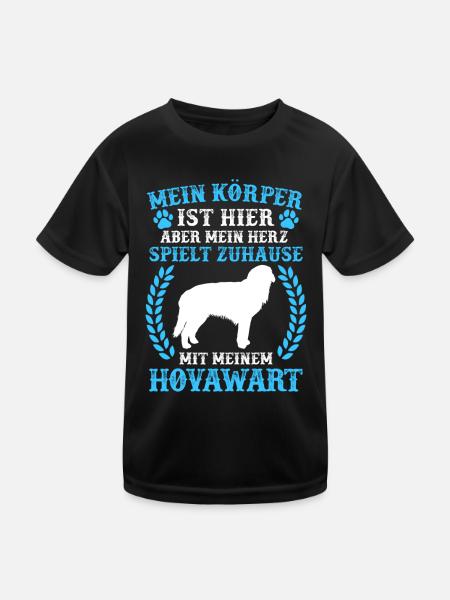 Spiele mit meinem Hovawart derber Bauernhund - Kinder Funktions-T-Shirt - Schwarz - Vorne