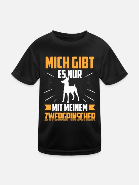 Nur mit meinem Zwergpinscher Pinscher - Kinder Funktions-T-Shirt - Schwarz - Vorne