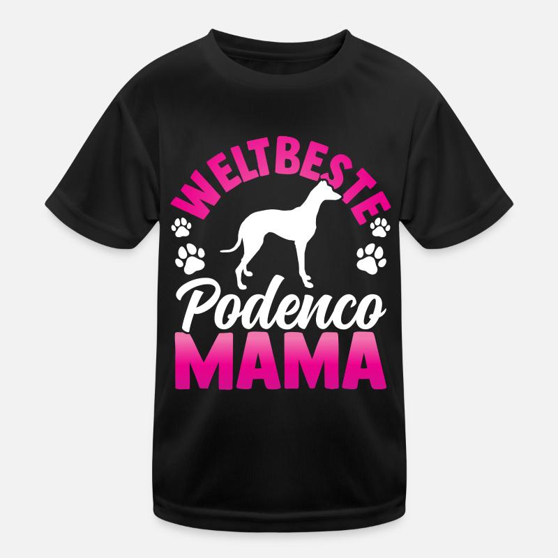 Beste Podenco Mama spanischer Windhund Kinder Funktions-T-Shirt