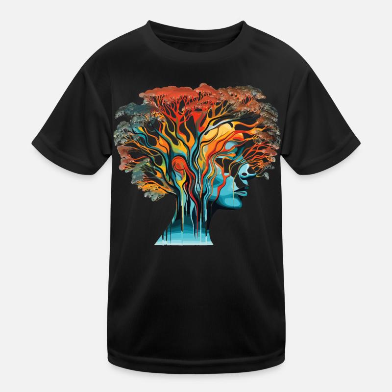 Optische Täuschung Kopf-Baum Kinder Funktions-T-Shirt