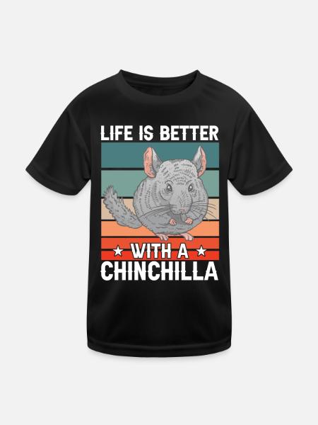 La vie avec la souris laineuse rongeur chinchilla - T-shirt sport Enfant - noir - Devant