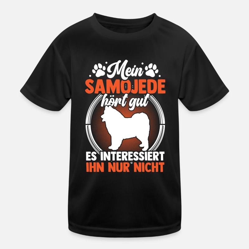 Mein Samojede hört gut Samojedenspitz Kinder Funktions-T-Shirt