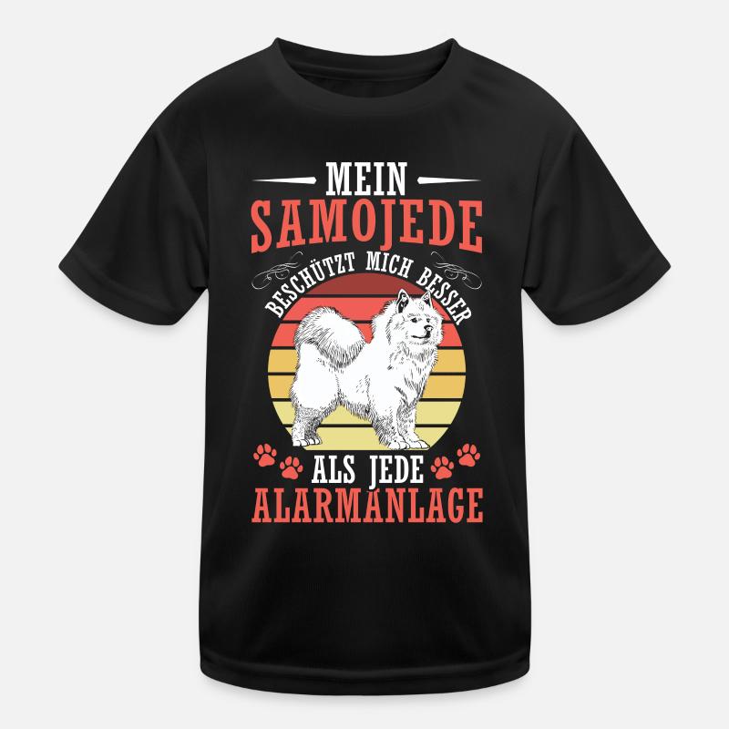 Samojede beschützt mich Samojedenspitz Kinder Funktions-T-Shirt