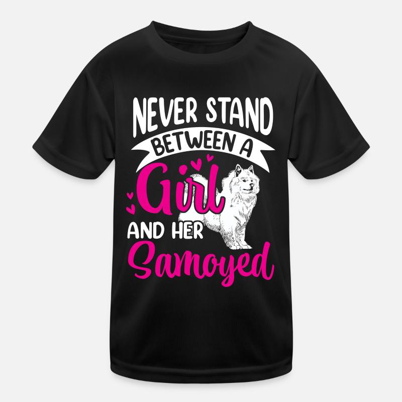 Mädchen und ihr Samojede Samojedenspitz Kinder Funktions-T-Shirt