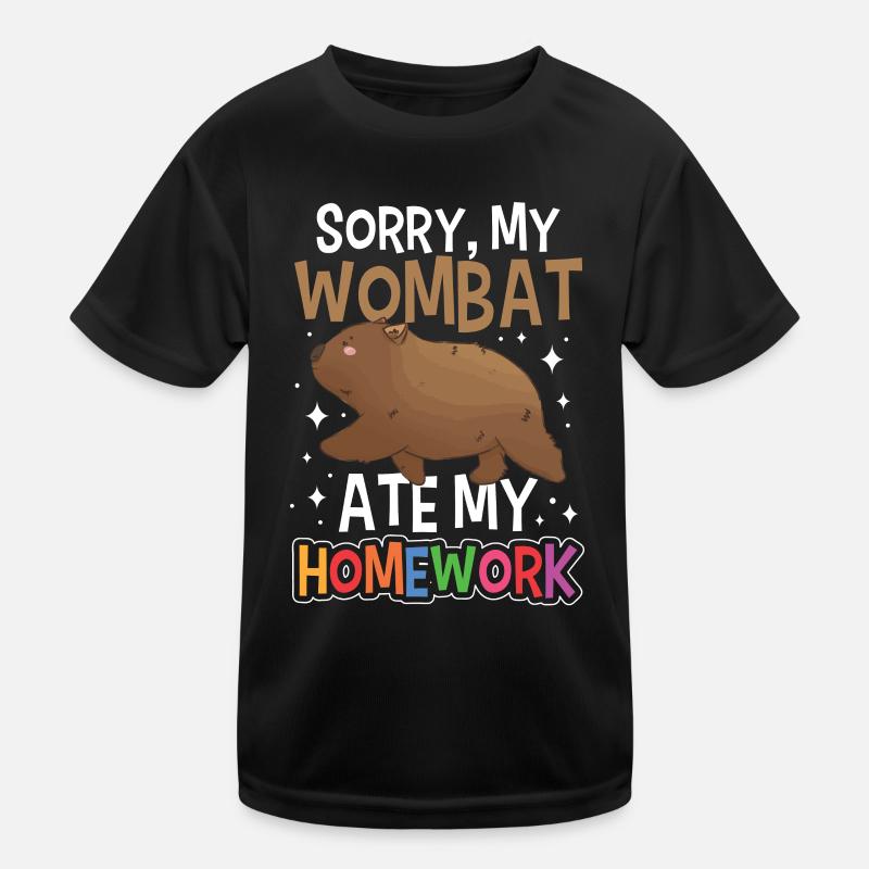 Wombat ate my homework Kids Functional T-Shirt