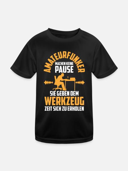 L’opérateur radioamateur ne prend pas de pause Opérateur radioamateur - T-shirt sport Enfant - noir - Devant