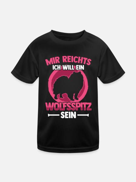 Will ein Wolfsspitz sein Deutscher Spitz - Kinder Funktions-T-Shirt - Schwarz - Vorne