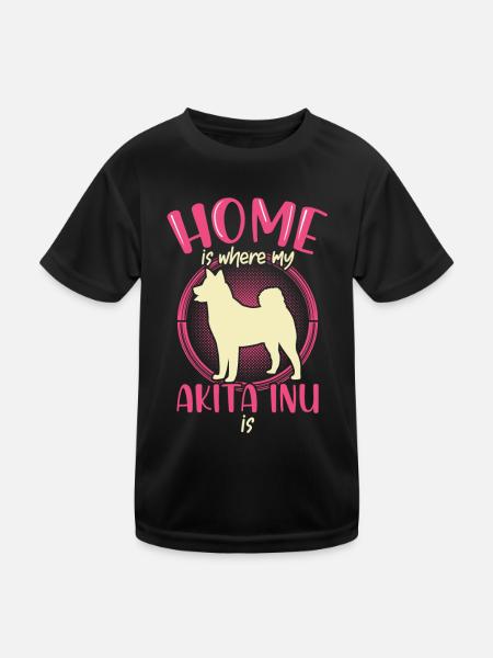 Akita Inu is my home Shiba Inu - Kids Functional T-Shirt - black - Front