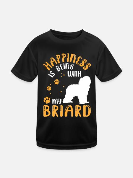 Briard makes me happy Berger de Brie - Kids Functional T-Shirt - black - Front