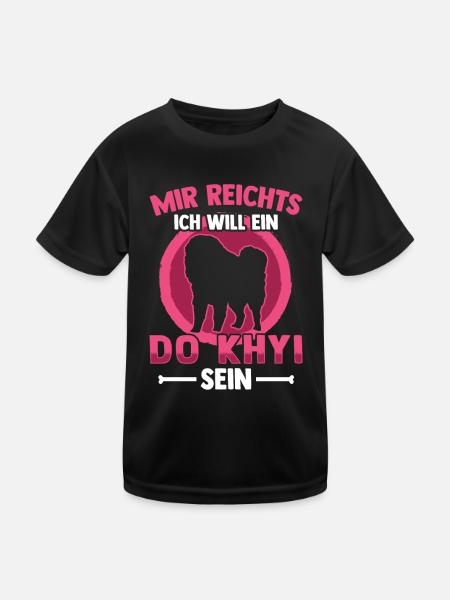 Will ein Do Khyi sein Tibetanische Dogge - Kinder Funktions-T-Shirt - Schwarz - Vorne