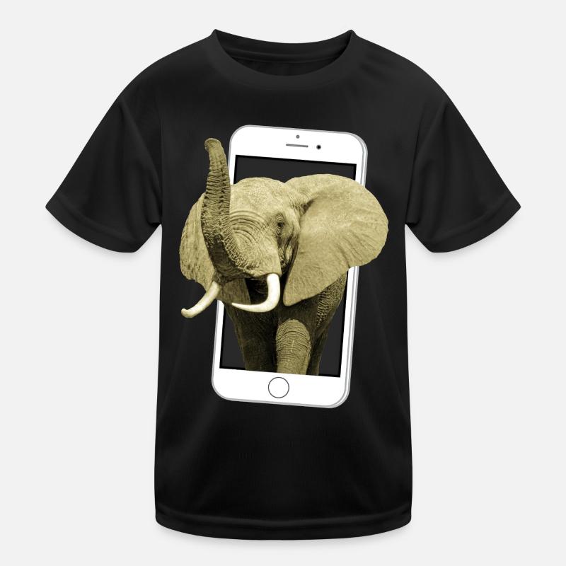 Smartphone mit Elefant - Elefant in Afrika Kinder Funktions-T-Shirt