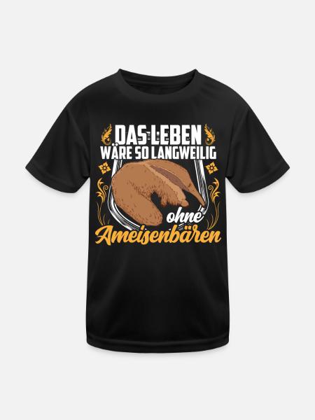 Langweilig ohne Ameisenbär Ameisenfresser - Kinder Funktions-T-Shirt - Schwarz - Vorne