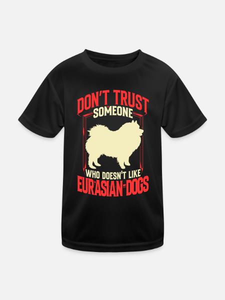 Eurasian don't trust Eurasian Spitz - Kids Functional T-Shirt - black - Front