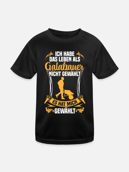 La vie d’un jardinier paysagiste - T-shirt sport Enfant - noir - Devant
