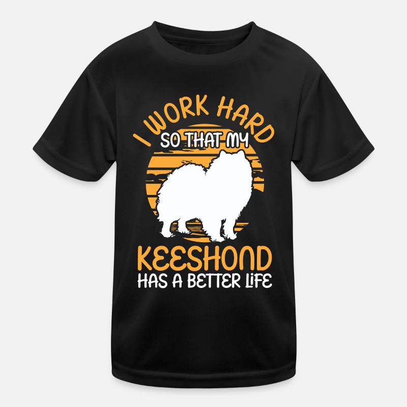 Arbeite für meinen Wolfsspitz Deutscher Spitz Kinder Funktions-T-Shirt