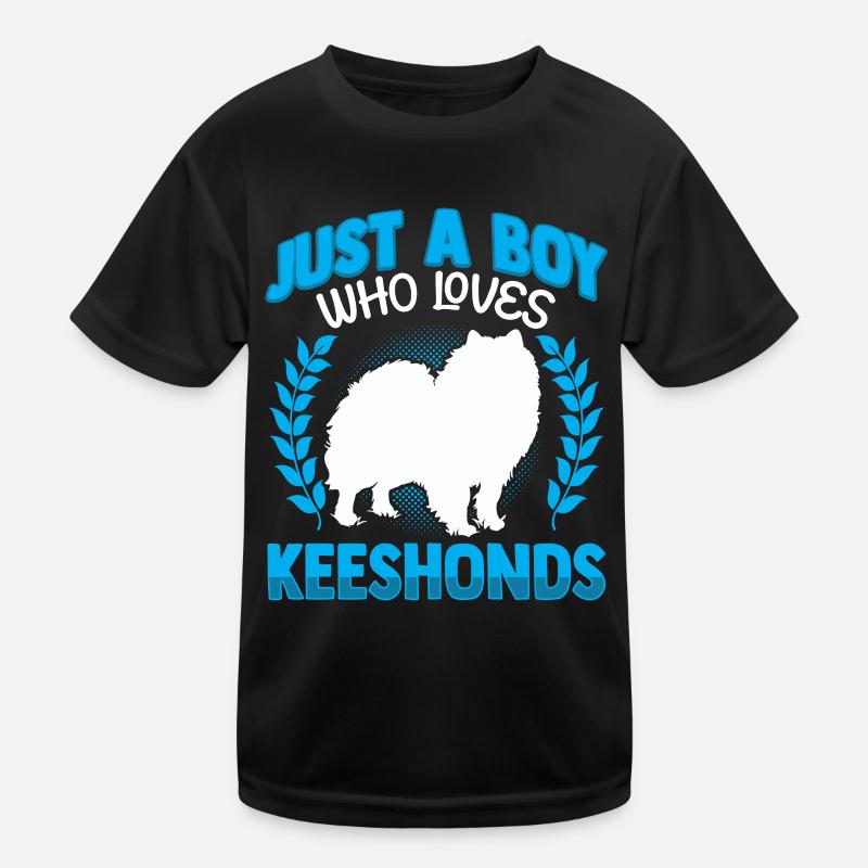 Boy who loves Wolfsspitz German Spitz Kids Functional T-Shirt