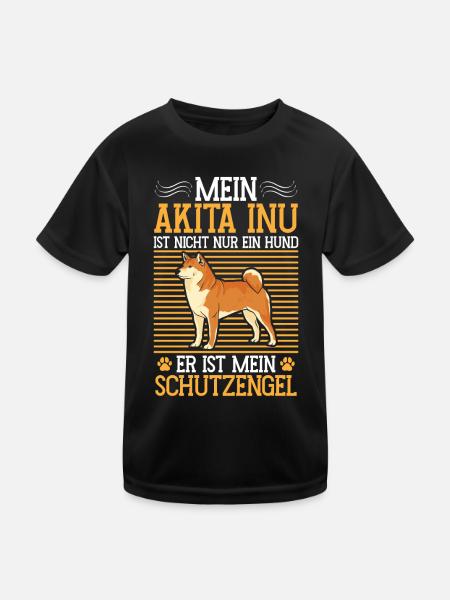 Akita Inu nicht nur Hund japanischer Akita Inu - Kinder Funktions-T-Shirt - Schwarz - Vorne