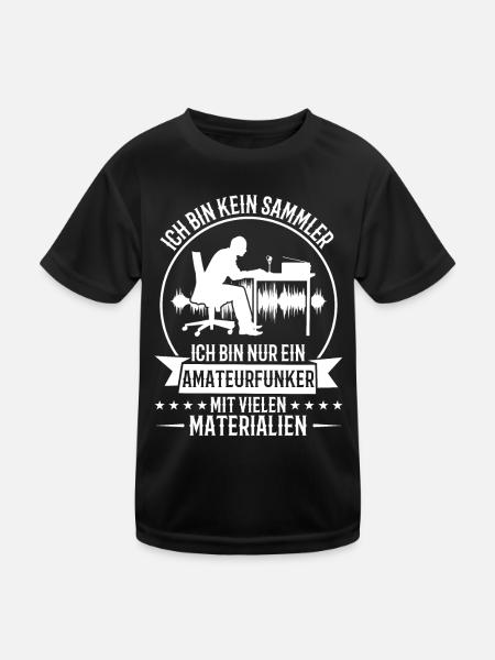 Amateurfunker ist kein Sammler Funkamateur - Kinder Funktions-T-Shirt - Schwarz - Vorne